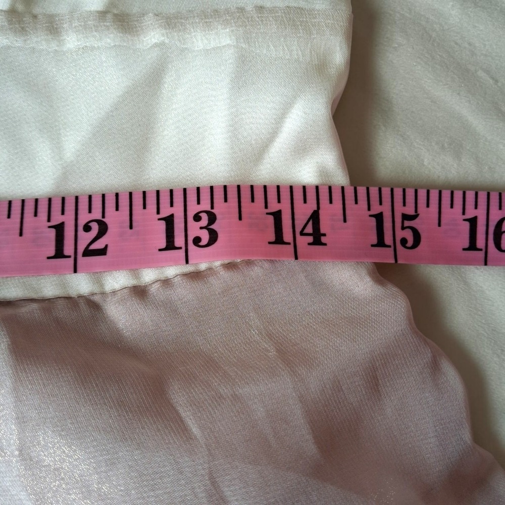 Vintage Y2K Dusty Rose Pink Cream Ivory Organza Layered Midi Dress Fairycore M - Picture 8 of 16